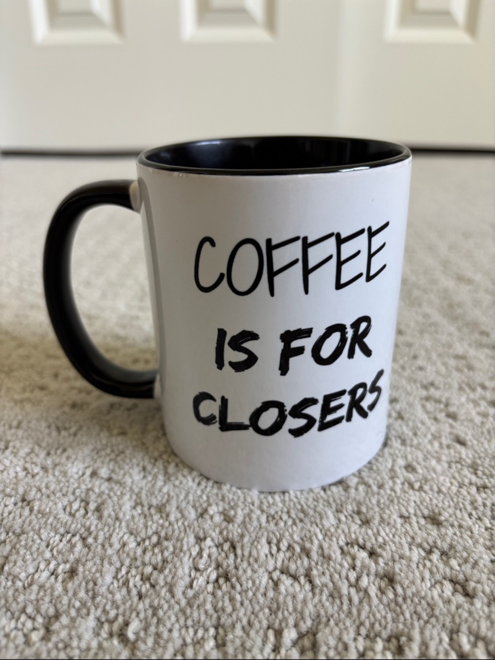 Coffee Is For Closers Black & White Ceramic Mug